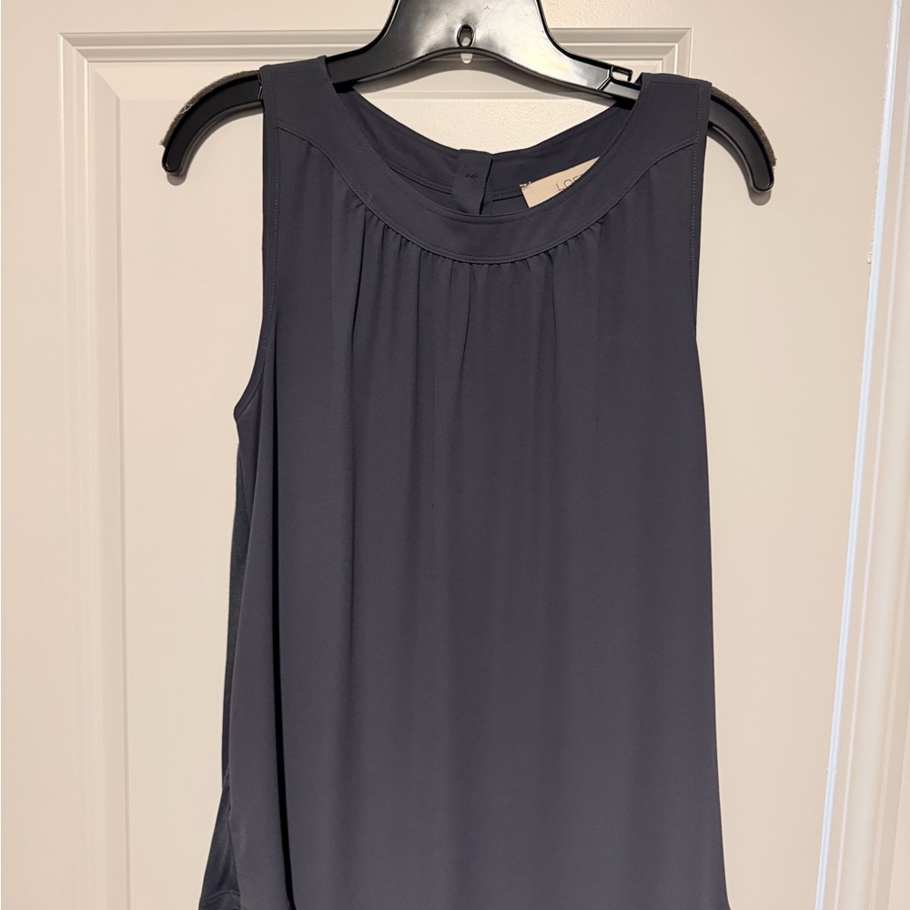 LOFT Sleeveless Navy Blue Shell Top